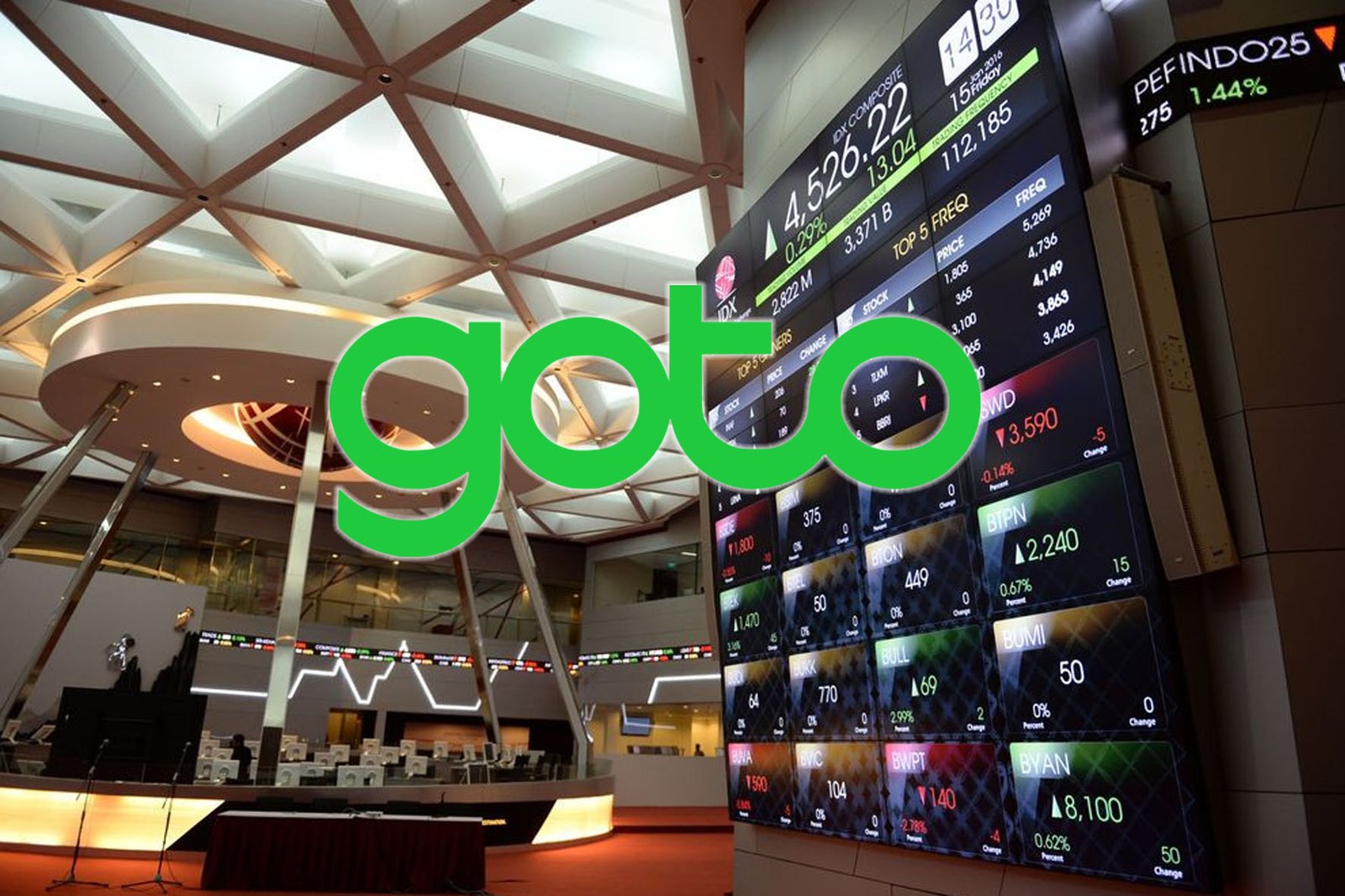 BURSA: Saham PT GoTo Gojek Tokopedia Tbk. (GOTO) terpantau menguat di tengah rumor masuknya investasi Danantara Indonesia. (F:Ist)