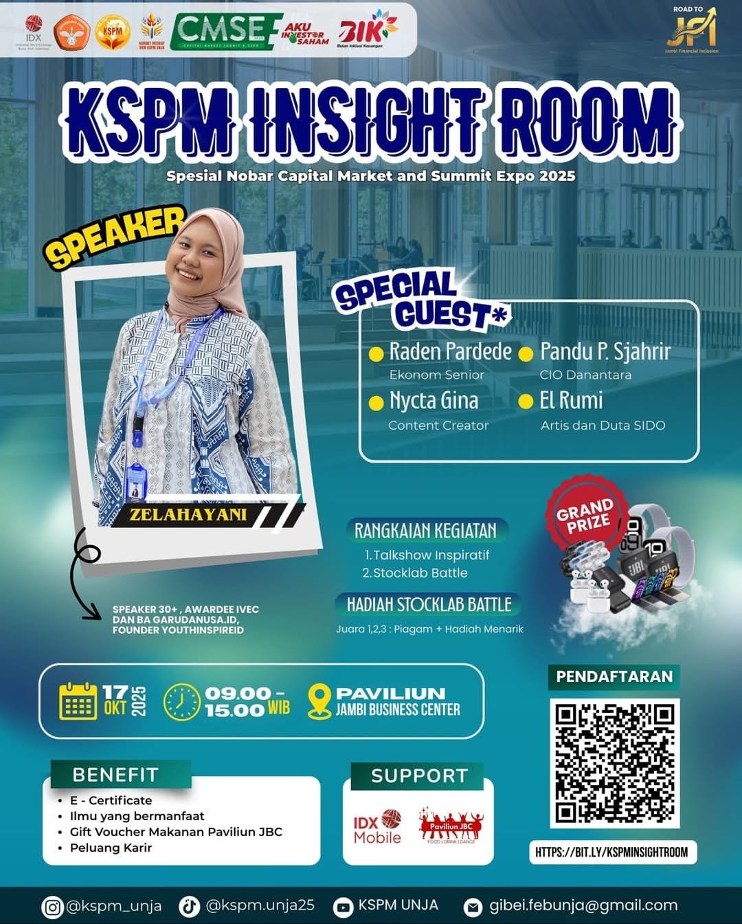 KSPM UNJA Gelar “Insight Room 2025” di Paviliun JBC Jambi, Hadirkan Tokoh Nasional dan Bahas Masa Depan Pasar Modal Indonesia