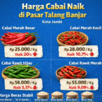 Harga Cabe di Pasar Talang Banjar Naik 20 Persen