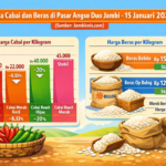 Pantauan Harga Sembako di Pasar Angso Duo Jambi, Cabai Merah dan Rawit Turun