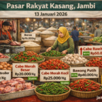 Harga Sembako di Pasar Rakyat Kasang Jambi, Cabai Rawit Merah dan Bawang Putih Naik