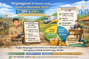 BPS: Pengangguran di Jambi Turun Jadi 4,08 Persen per November 2025