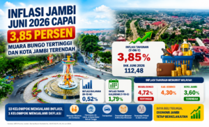 Inflasi Jambi Juni 2026 Capai 3,85 Persen, Muara Bungo Tertinggi dan Kota Jambi Terendah