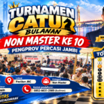 Muaro Jambi Tuan Rumah, Turnamen Catur Non Master ke-10 Digelar di Paviliun JBC