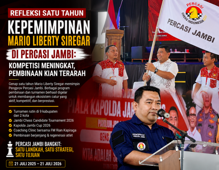 Satu Tahun Kiprah Mario Liberty Siregar Pimpin Catur Jambi: Kompetisi Meningkat dan Pembinaan Atlet Makin Terarah