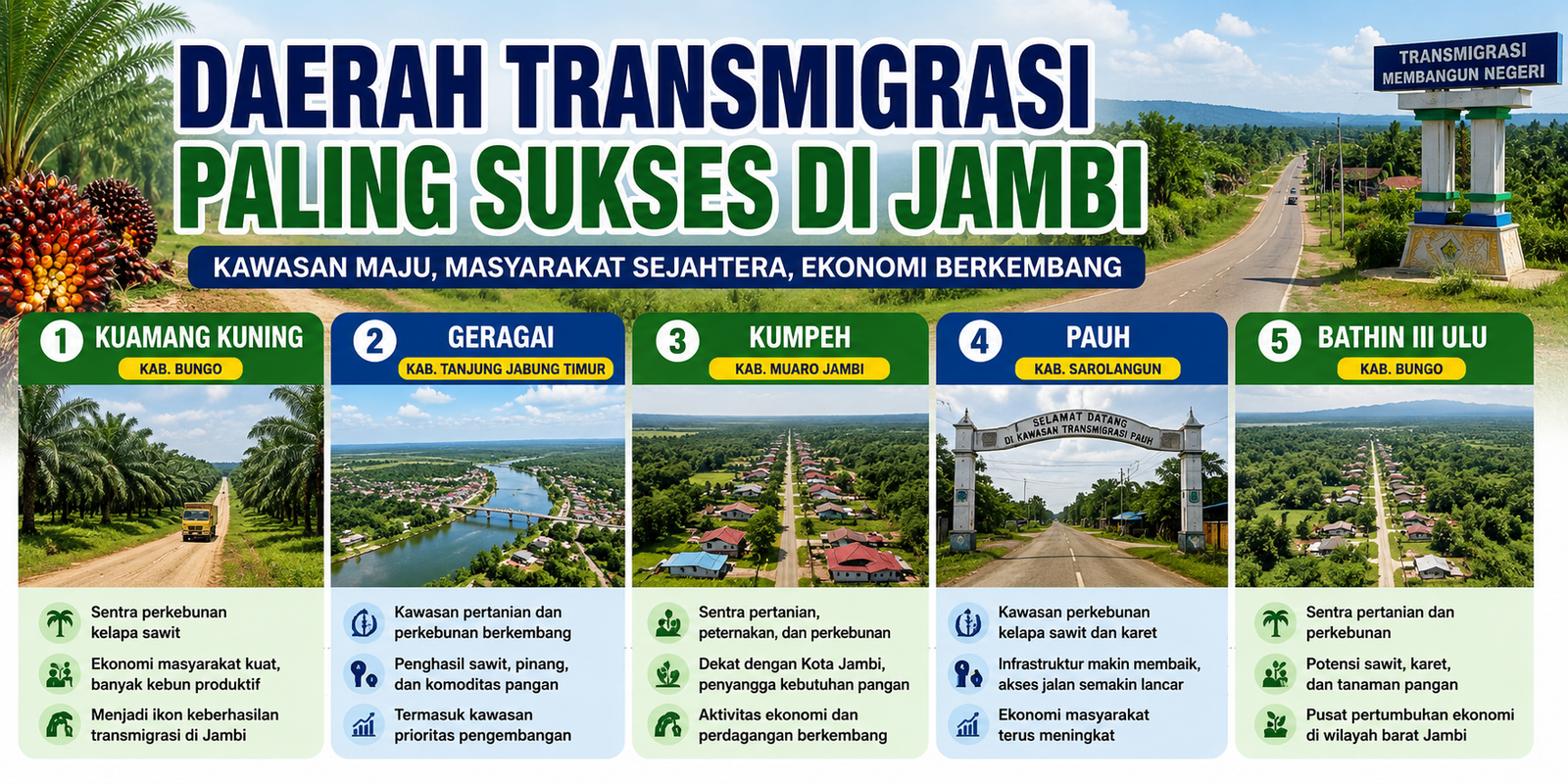 Ini 5 Daerah Transmigrasi Paling Sukses di Jambi, Tempat Tinggalmu Termasuk?