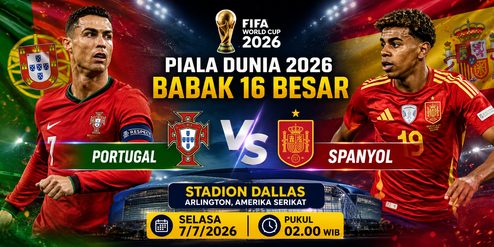 Final Kepagian! Portugal dan Spanyol Saling Jegal