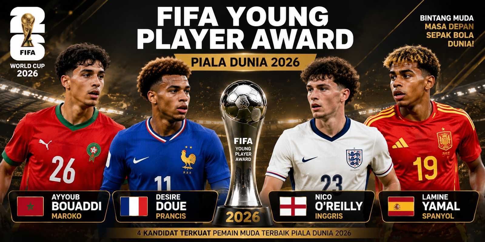 Ini 4 Kandidat Pemain Muda Terbaik Piala Dunia 2026, Siapa Paling Layak?