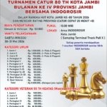 Turnamen Catur Non Master Percasi Jambi ke-4 Digelar di Kota Jambi, Semarakkan HUT ke-80