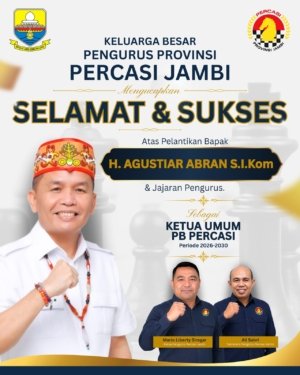 Resmi Dilantik, Agustiar Sabran Nahkodai PB Percasi 2026–2030, Siap Bangun Sekolah Catur dan Cetak Prestasi Dunia