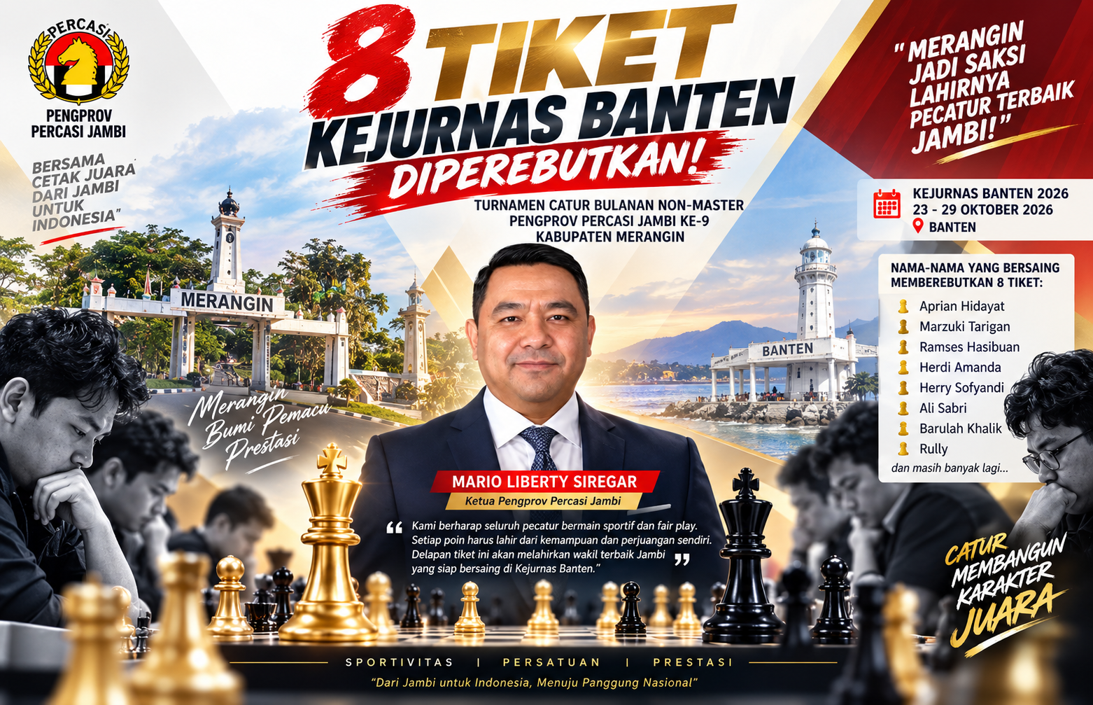 Saksikan Perebutan 8 Tiket Menuju Kejurnas Banten 2026 di Merangin, 26–27 September