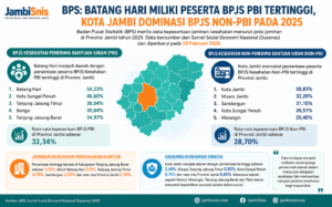BPS: Batang Hari Miliki Peserta BPJS PBI Tertinggi, Kota Jambi Dominasi BPJS Non-PBI pada 2025